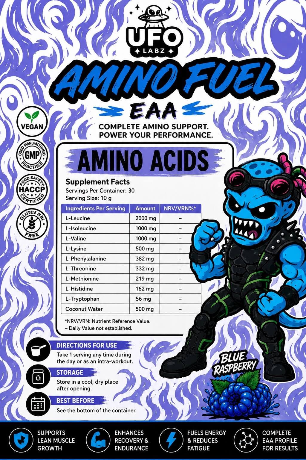Amino Fuel EAA (Blue Raspberry) thumbnail 2